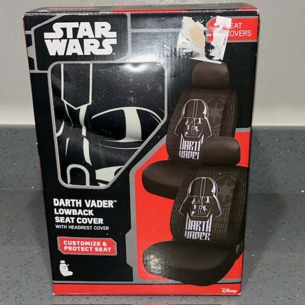 Brand New Star Wars Darth Vader Car Truck 2 Front Bucket Seat Covers Set